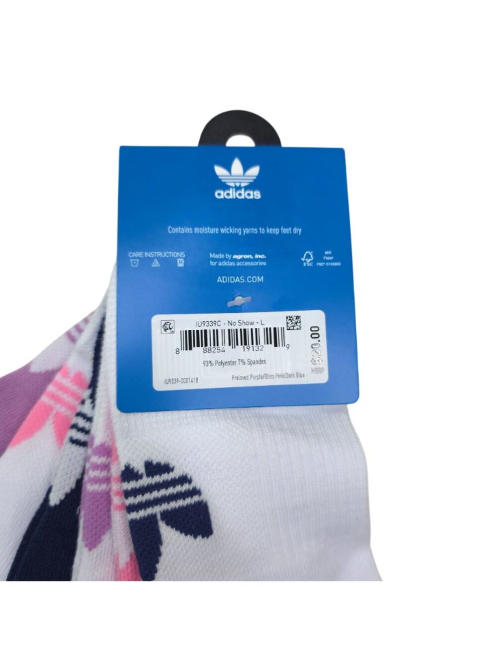 Adidas Womens No Show Socks 6-Pack Large Moisture-Wicking Comfortable Fit - Picture 4 of 7